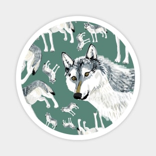 Totem Alberta Wolf Pattern Magnet